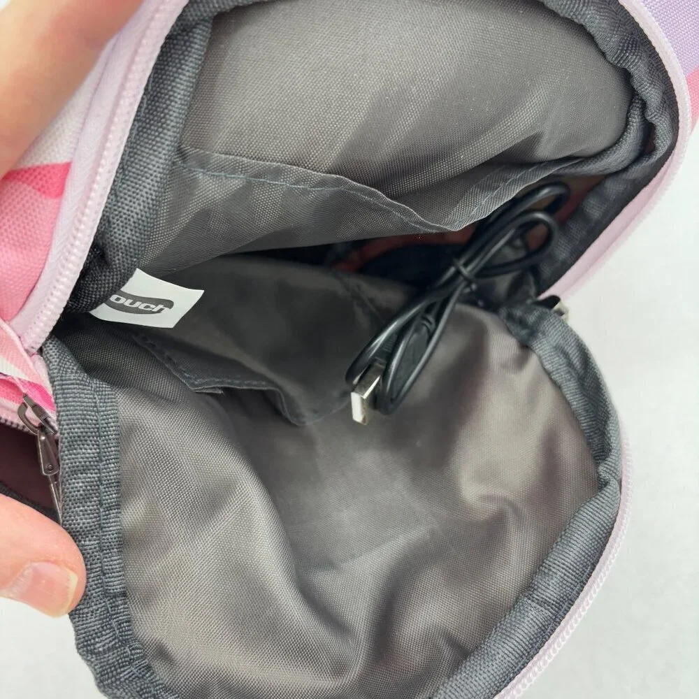 Nupouch Anti-Theft Daypack Sling Bag Pink White‎ Backpack USB Charger Handbag